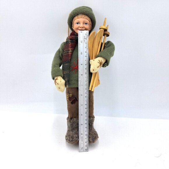 Handcrafted Male Skier-Quality Materials-Wooden Skis-14 Inches-European Made - Picture 8 of 10